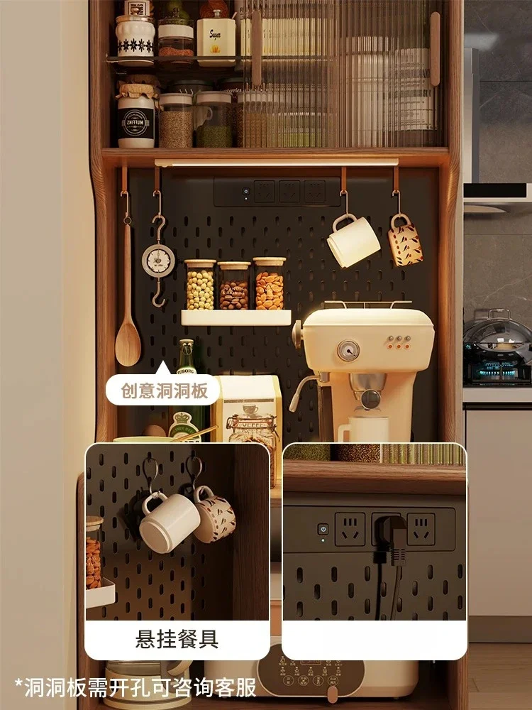 Premium solid wood tableware, coffee cabinet, small kitchen, wall mounted storage cabinet, household use