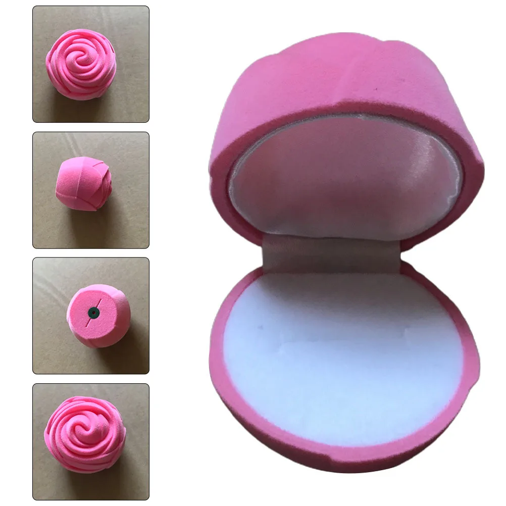 

Креативная коробка для колец с розой, имитация розы, контейнер для ювелирных изделий для свадьбы, помолвки, юбилея, романтический подарок, креативный чехол для колец