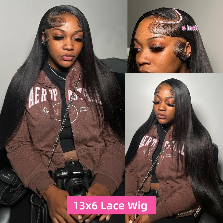 Glueless Wear and Go Bone Straight Lace Front Wigs Pre-Cut Lace Wig Human Hair Ready To Wear 13x6 Hd 360 Full Lace Wig For Women