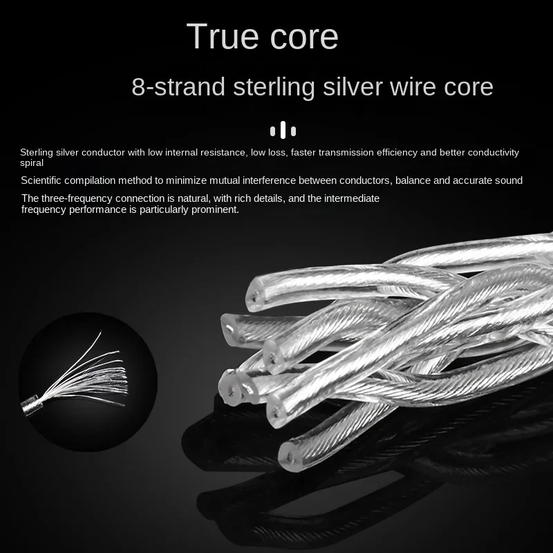 HiFi 3.5mm to 2.5mm AUX Audio Cable Pure Silver Braid 3.5 Jack to 2.5 Cable for Headphone Speaker Mobile Phone Amplifier