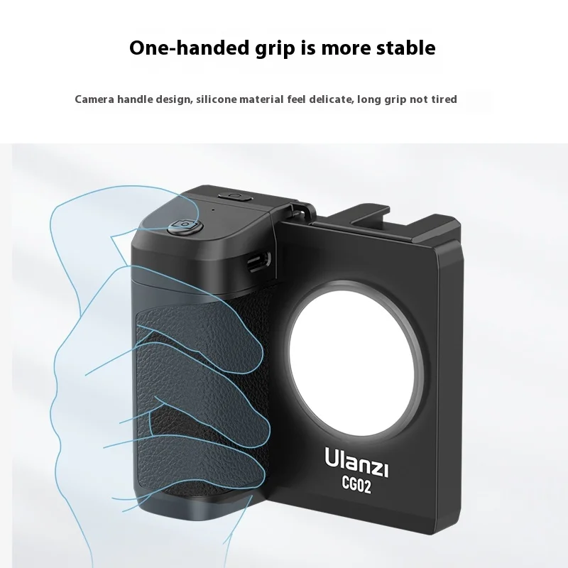 New Ulanzi CG02 Smartphone Selfie Grip Custom Bluetooth Fill Light with CRI 95+ 5500K 15M Remote Zoom & Anti-Shake Stabilizer