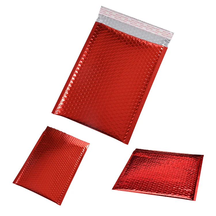 Leteveok 50/25pcs Bubble Mailers Shipping Bags for Small Businesses Gift Cushioning Packaging Red Aluminized Envelopes