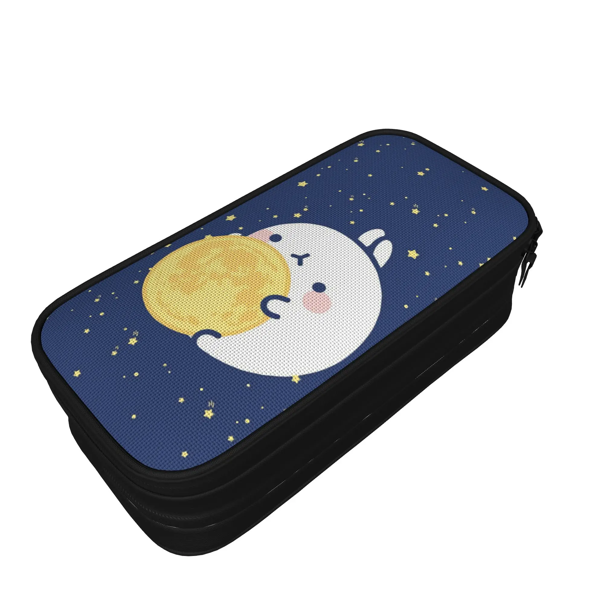 Cartoon M-Molangs Pencil Cases  Pen Bag Student Large Storage School Supplies Zipper Pencilcases