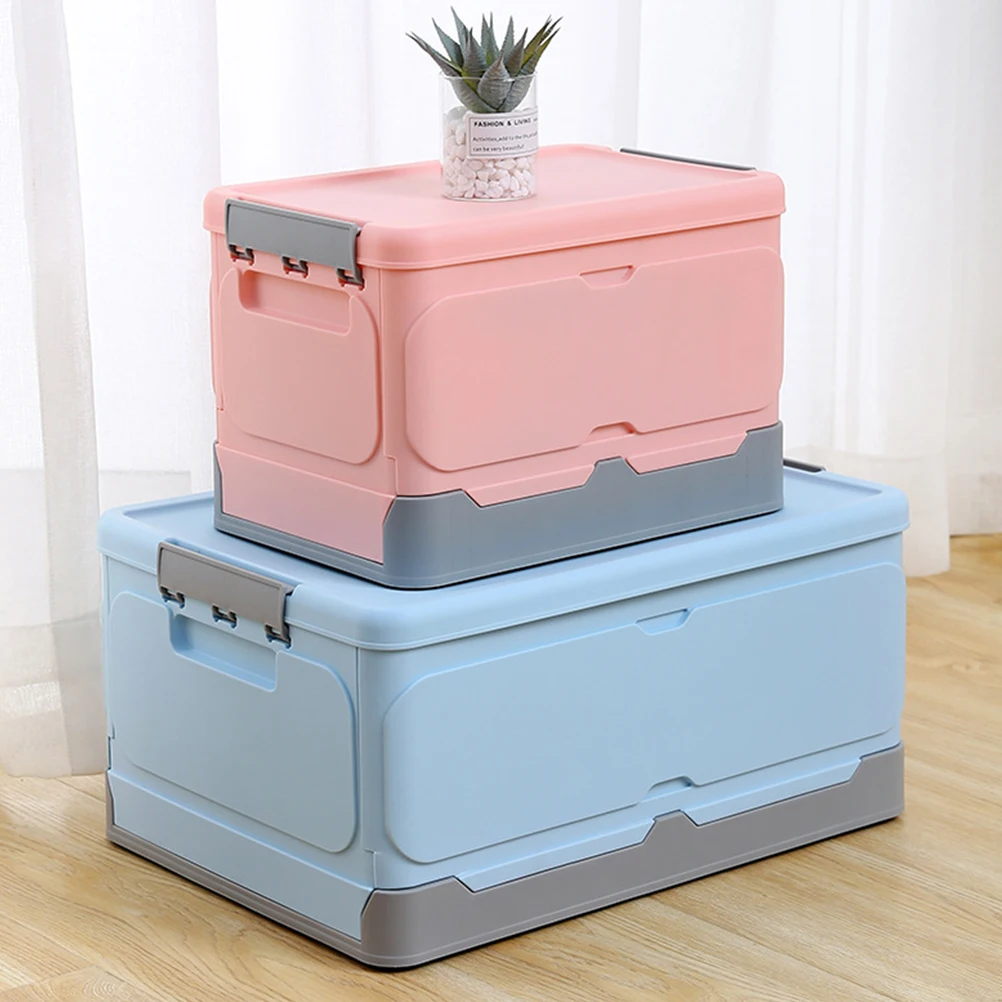 

1pc Foldable Storage Box Pp Plastic Portable Organizer Book Case For Home Kitchen Bathroom Office Dorm Room Blue Size L