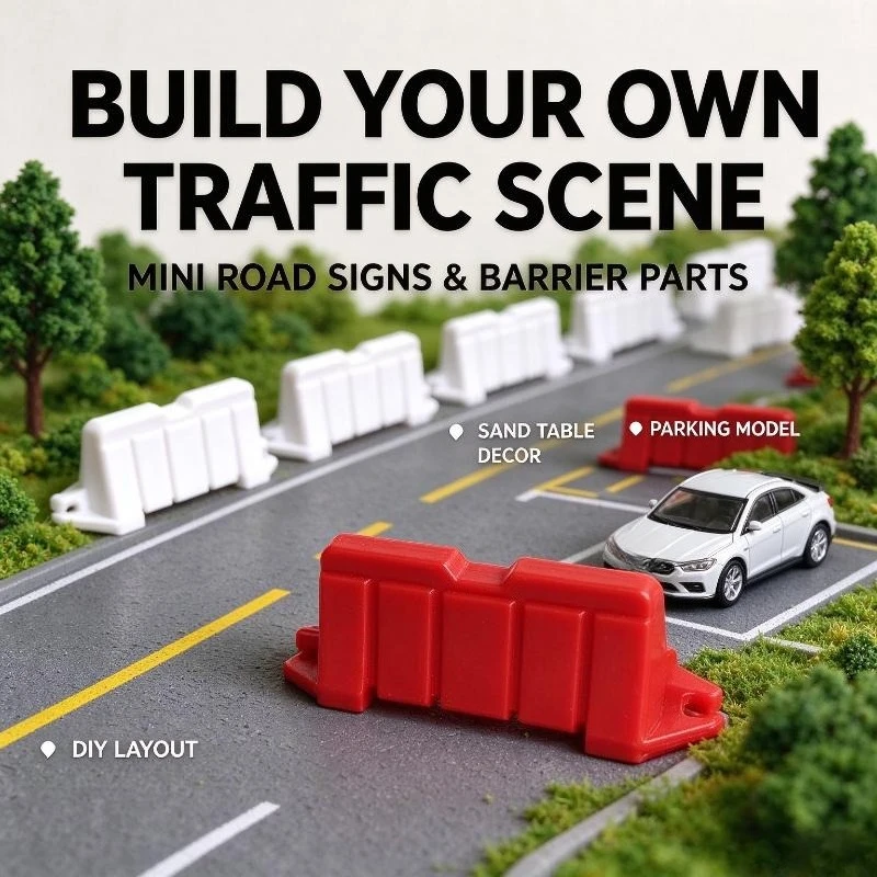 Road Barrier Indicator Sign Model Parts,Mini Traffic Plates For Diy Sand Table,Parking Layout Diorama Scenery Building Decor Toy