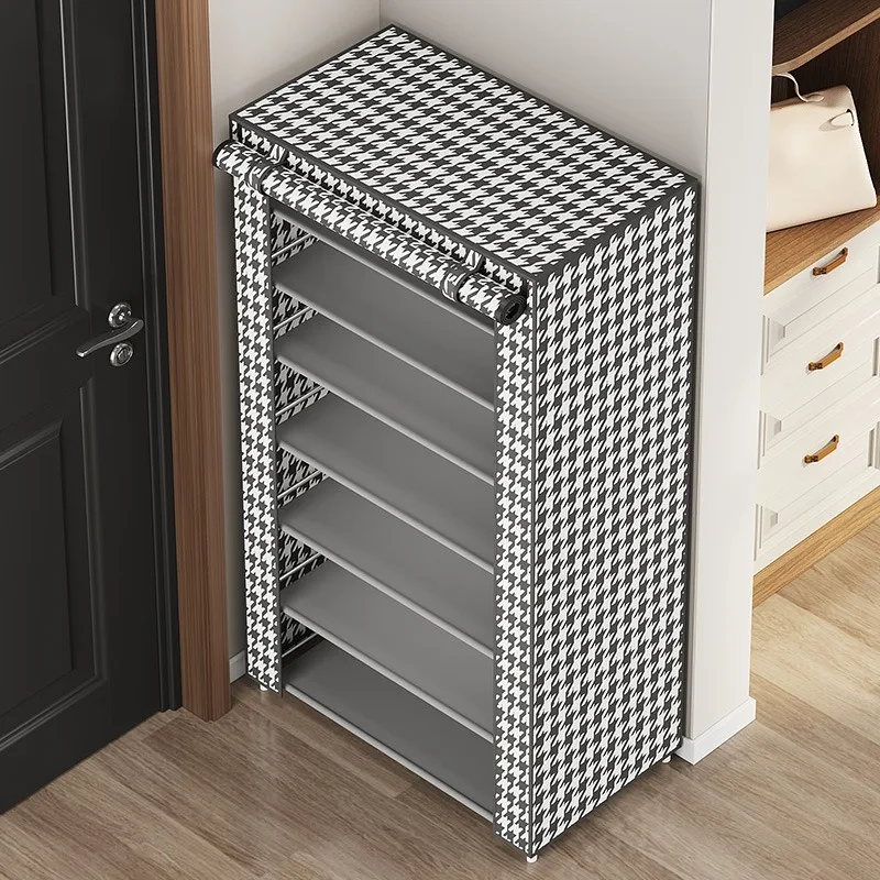 Simple shoe rack multi-layer space-saving e****mical household dust-proof storage shoe cabinet, simple indoor cabinet at the