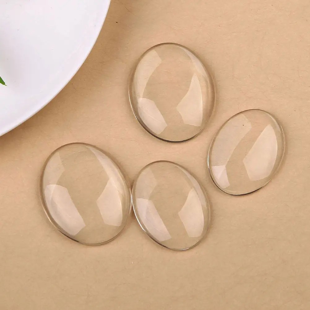 

100 шт. стеклянных овальных элементов Time Gemstone, смешанные цвета, 20x30 мм, с гладкими краями, прозрачные, плоские, для рукоделия и изготовления украшений своими руками