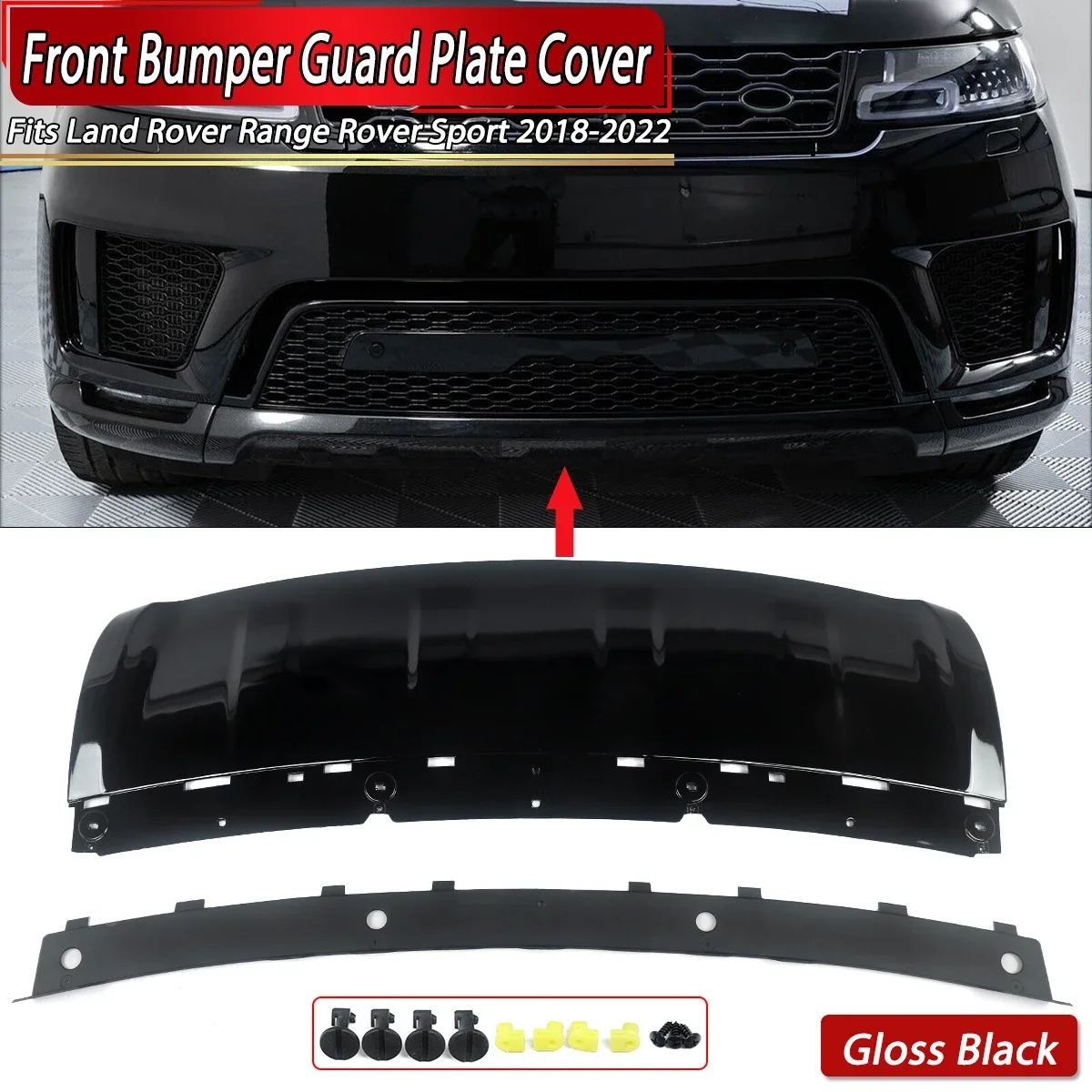 Under Towing Eye Front Bumper Plate Cover For Land Rover Range Rover Sport 2018-2022 Front Bumper Guard Tow Protector Trailer