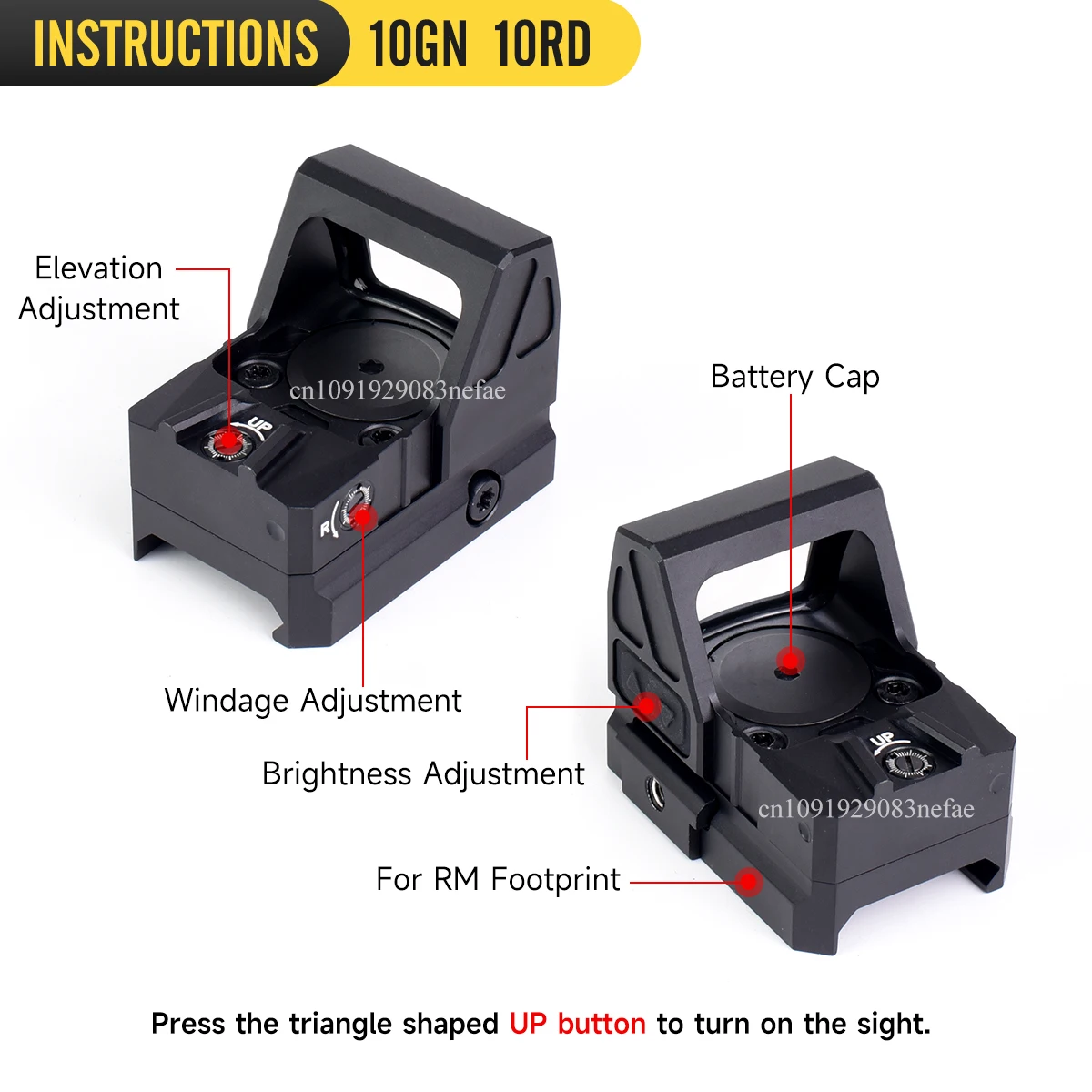 Tactical 100% Original Gi***n Optics ROCK Red Green Dot Reflex Sight Shake Awake Parallax Free Holographic Scope