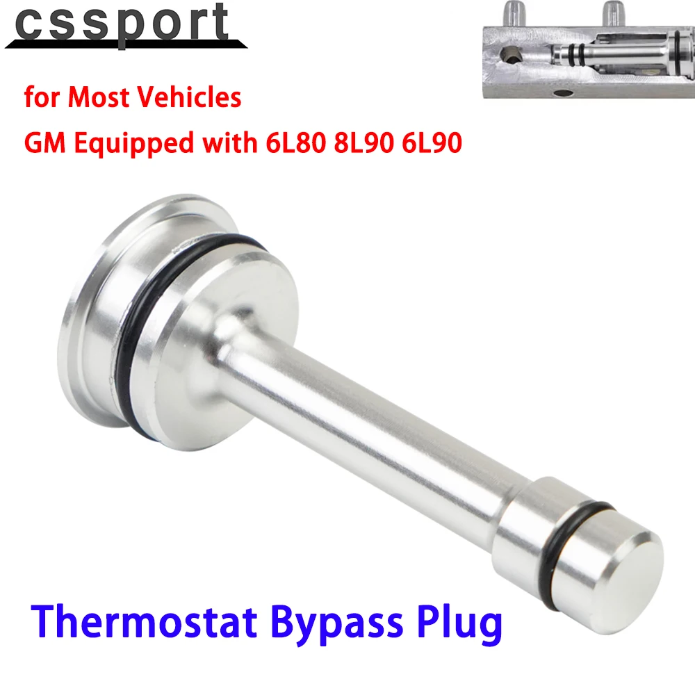 Transmission Cooler Thermostat Bypass Plug Barbell Silver Fit for Most Vehicles GM Equipped with 6L80 6L90 8L90