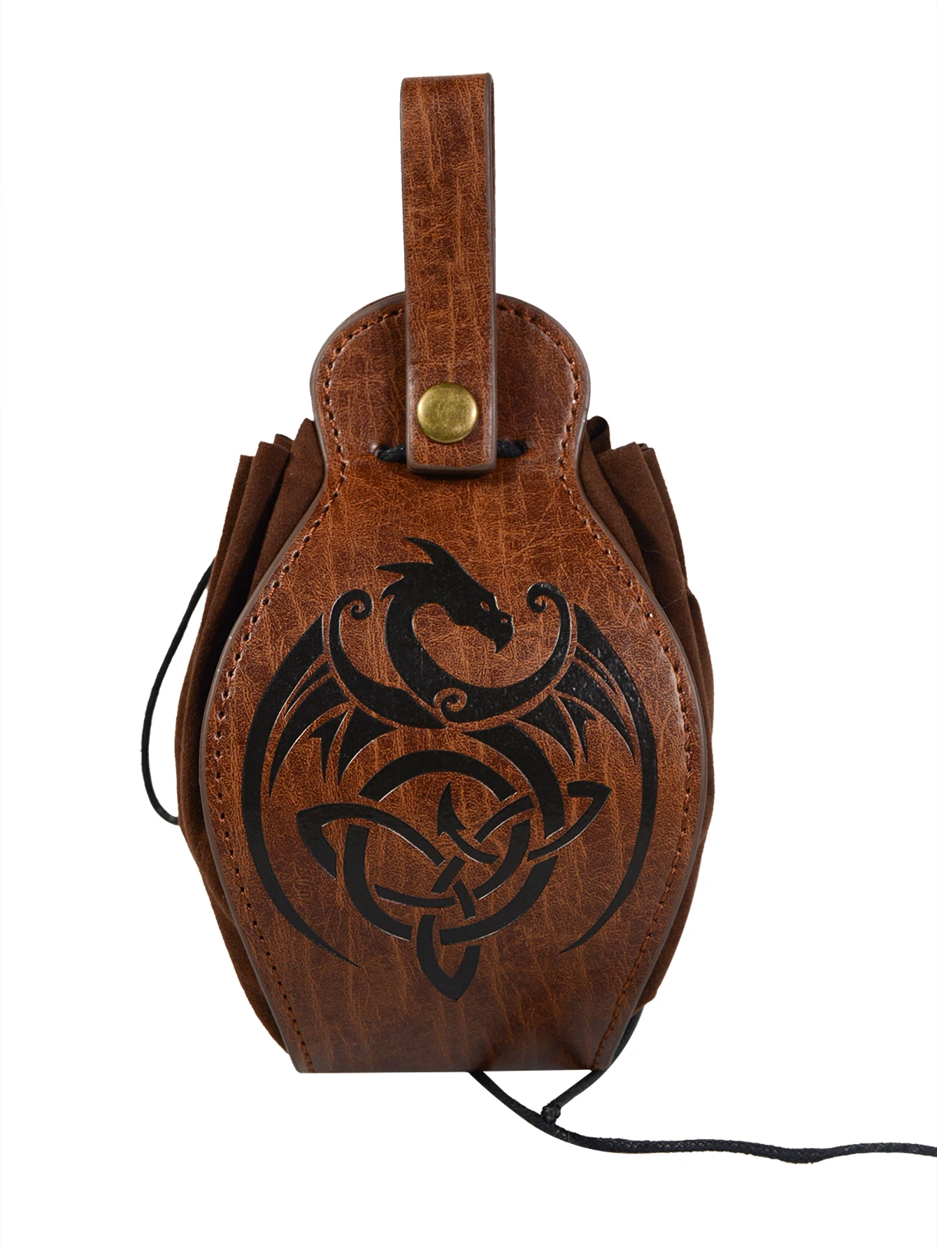 القرون الوسطى فايكنغ خمر كيس مزموم المال سلتيك تصاميم الجلود الرباط حقيبة محفظة نسائية للعملات المعدنية الرجال النساء تأثيري حلي الملحقات