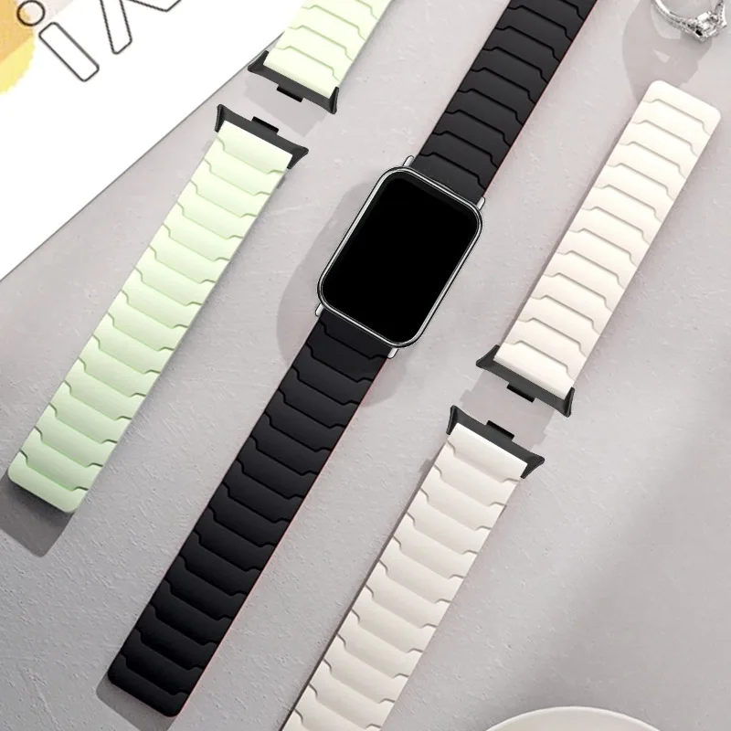 Magnetic Silicone Strap for Redmi watch 6 5 watch 4 Sports Band for Mi band 9pro 8pro Correa Breathable Bracelet Accessories image 5