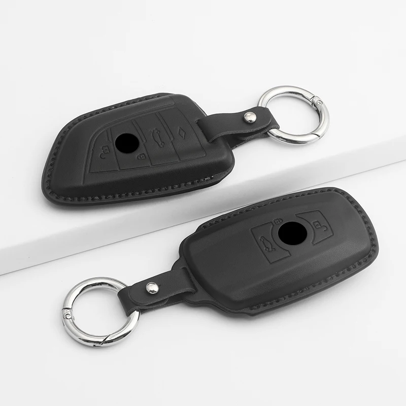 

Leather Car Remote Key Case Cover Shell For BMW X1 X3 X5 X6 X7 1 3 5 6 7 Series G01 G02 G20 G30 G11 F15 F16 F48 Keyless Fob