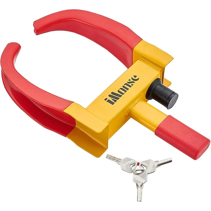 

Универсальный сверхмощный замок для колес, устройство безопасности для автомобиля, внедорожника, лодки, мотоцикла, гольф-кара, противоугонный замок для шин с ярким красно-желтым