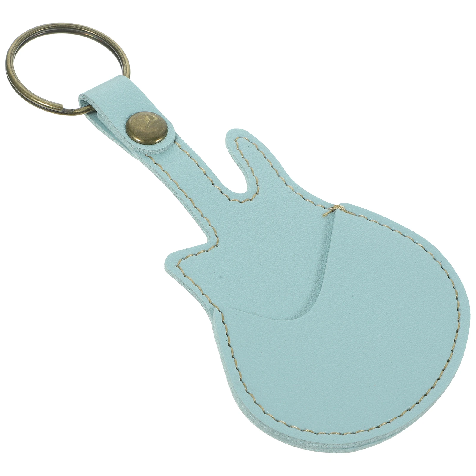 

Guitar Pick Bag Cover Holder Keychain Ukulele Picks Case Green Plectrum