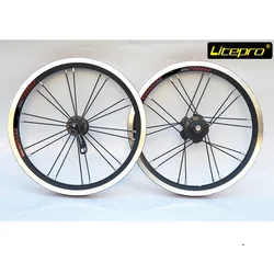 Litepro Folding Bike 14 Inch 412 Wheel Set Single Speed Wheel Double Wall Aluminum Alloy 20 Hole Folding Bicycle Parts