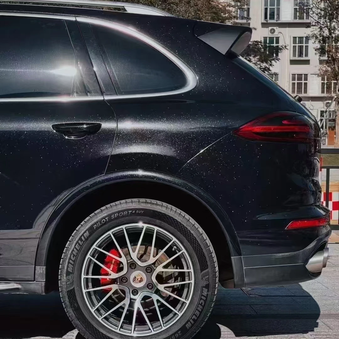 

PET Liner Car Vinyl Wrap Matte Grey Scratch Resistant Fade Resistant Automotive Color Change Film Santorini Black