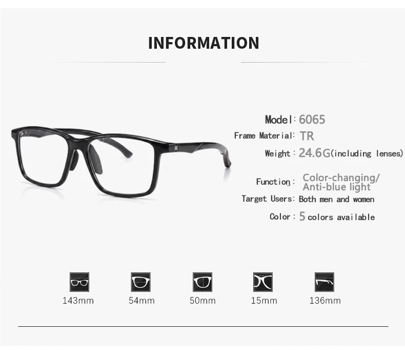 Photochrome progressive multifokale Sport-Lesebrille mit Blaulichtfilter für Nah- und Fernsicht 6065 – Detail 4