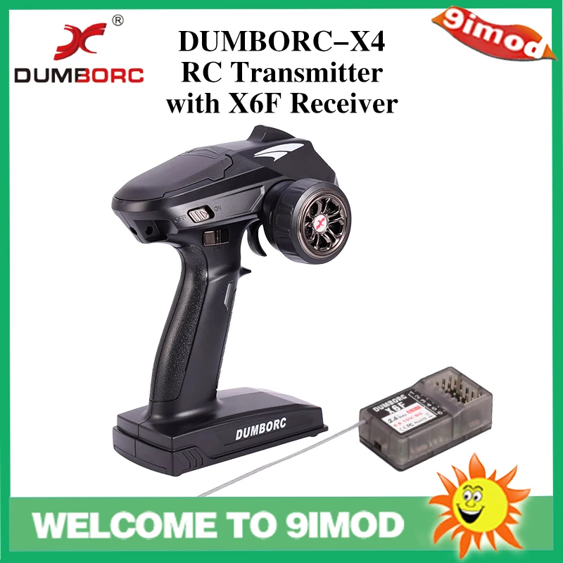 

DUMBORC X4 4CH 2.4ghz RC Radio Transmitter and X6F Receiver RC Car Remote Controller Distance 400m-500m for RC Boat 4 Channel