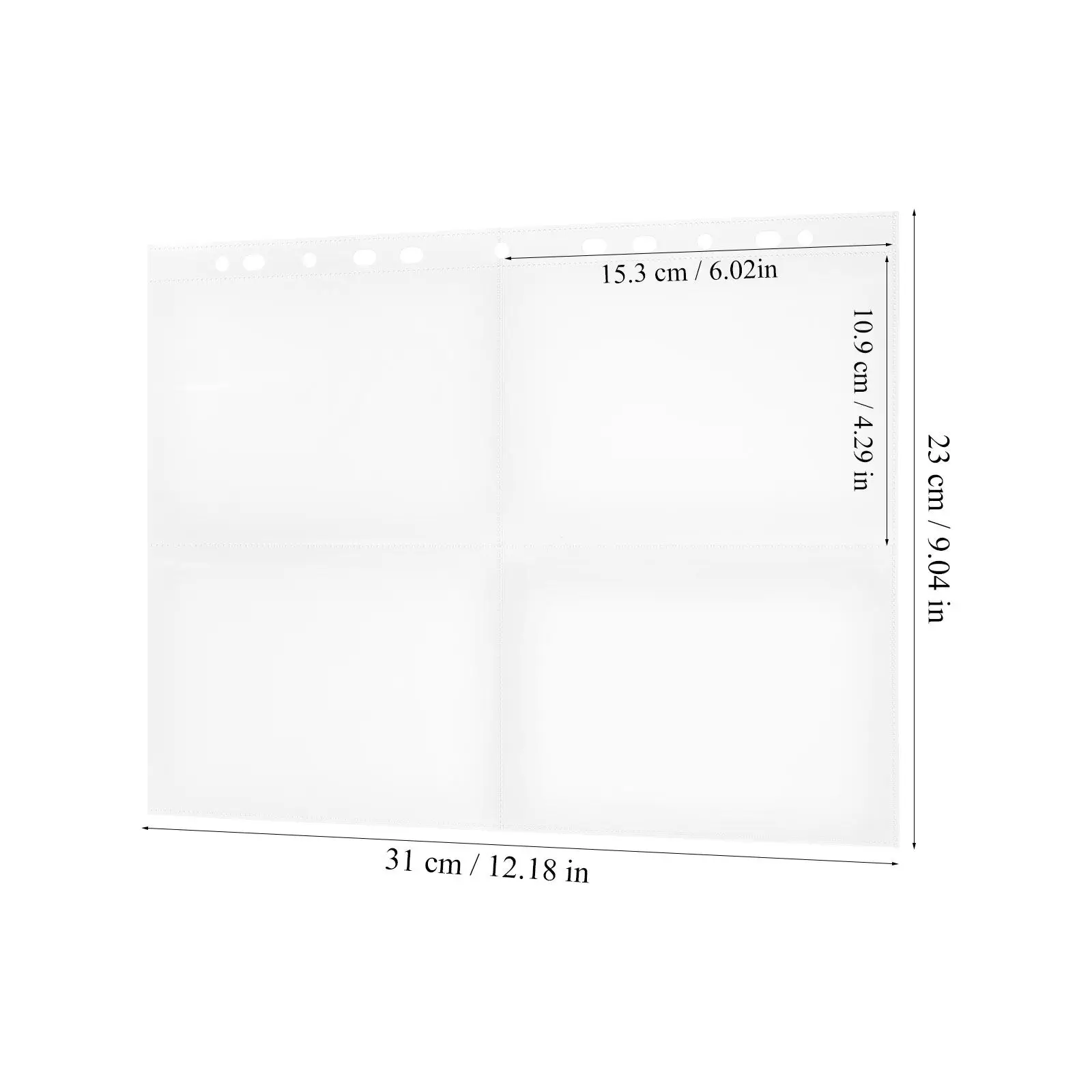 30Pcs Four-Pocket Card Sleeve Pages A4 Transparent Double-Sided Binder Refill for Baseball Football Trading Card Protection