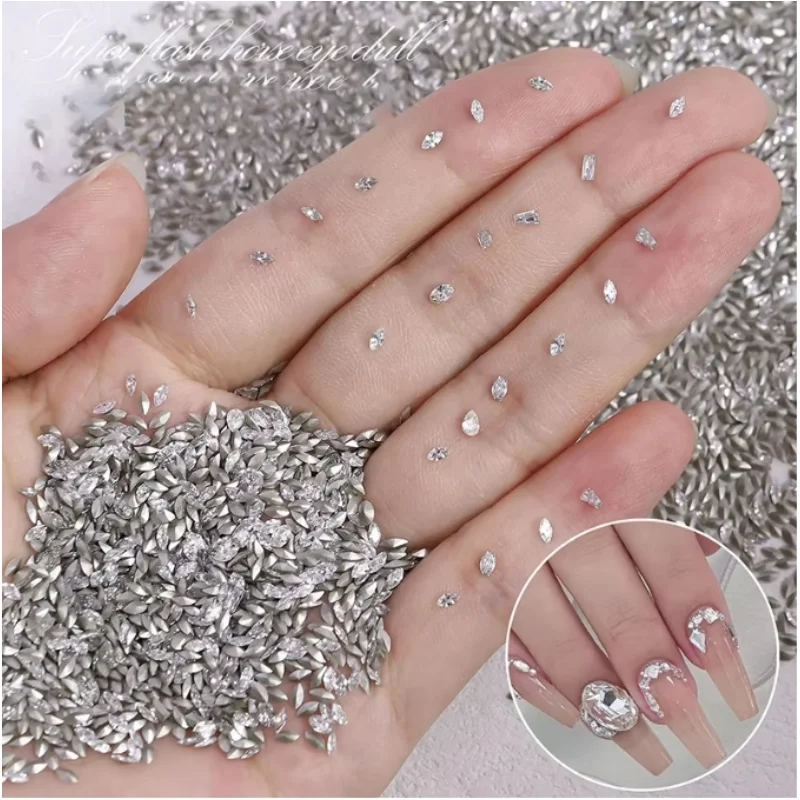 

50pcs Mini Shaped Crystal Sharp Bottom Diamond K9 Sparkling Jewelry Nail Charms Art Rhinestones DIY Decorative Accessories