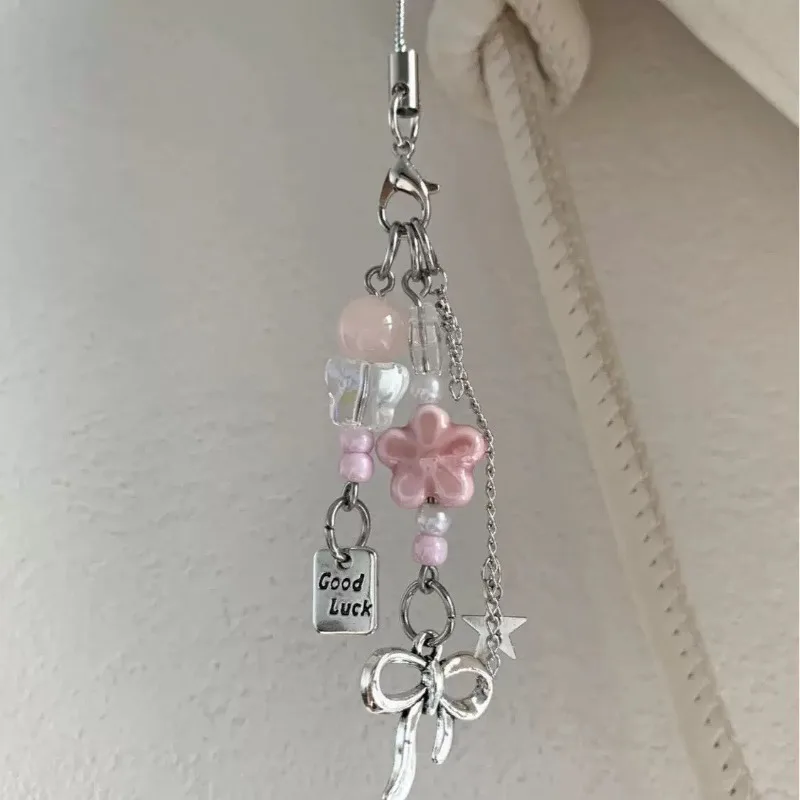 

Эстетичный ремешок для камеры с бусинами, милый ремешок-цепочка для телефона в форме сердца, винтажный ремешок в стиле Ins для девочек, держатель для фотокарточек, брелок для CCD-камеры