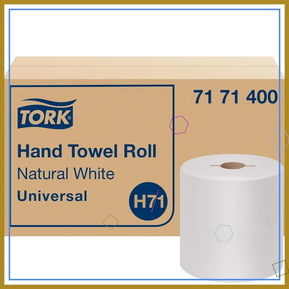 

Large 1-Ply Recycled Hand Towel Roll, 6 Rolls x 800 ft, Universal H71, Natural White