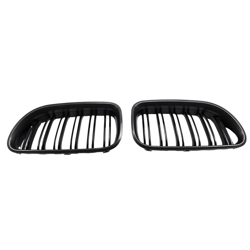 

Unique For BMW F06 F12 F13 6-Series M6 Style 2012-2017 Carbon Fiber Style + Gloss Black Front Grilles Grille