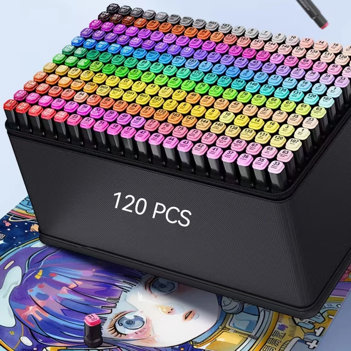 80/100/120 Colors Alcohol Markers, Artist Drawing Art Dual Tip Markers, Art Markers Pens Dual Tips Pen For Drawing Sketching Coloring Illustration, Professional Graphic Marker Set
