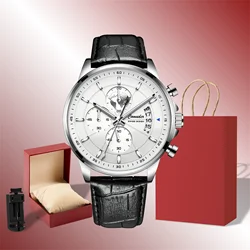 Men Watches Set Leather Band Quartz Wrist Watch with Fashion gift box Gift Sets Suit for Men's Valentine's Fathers Day A4319