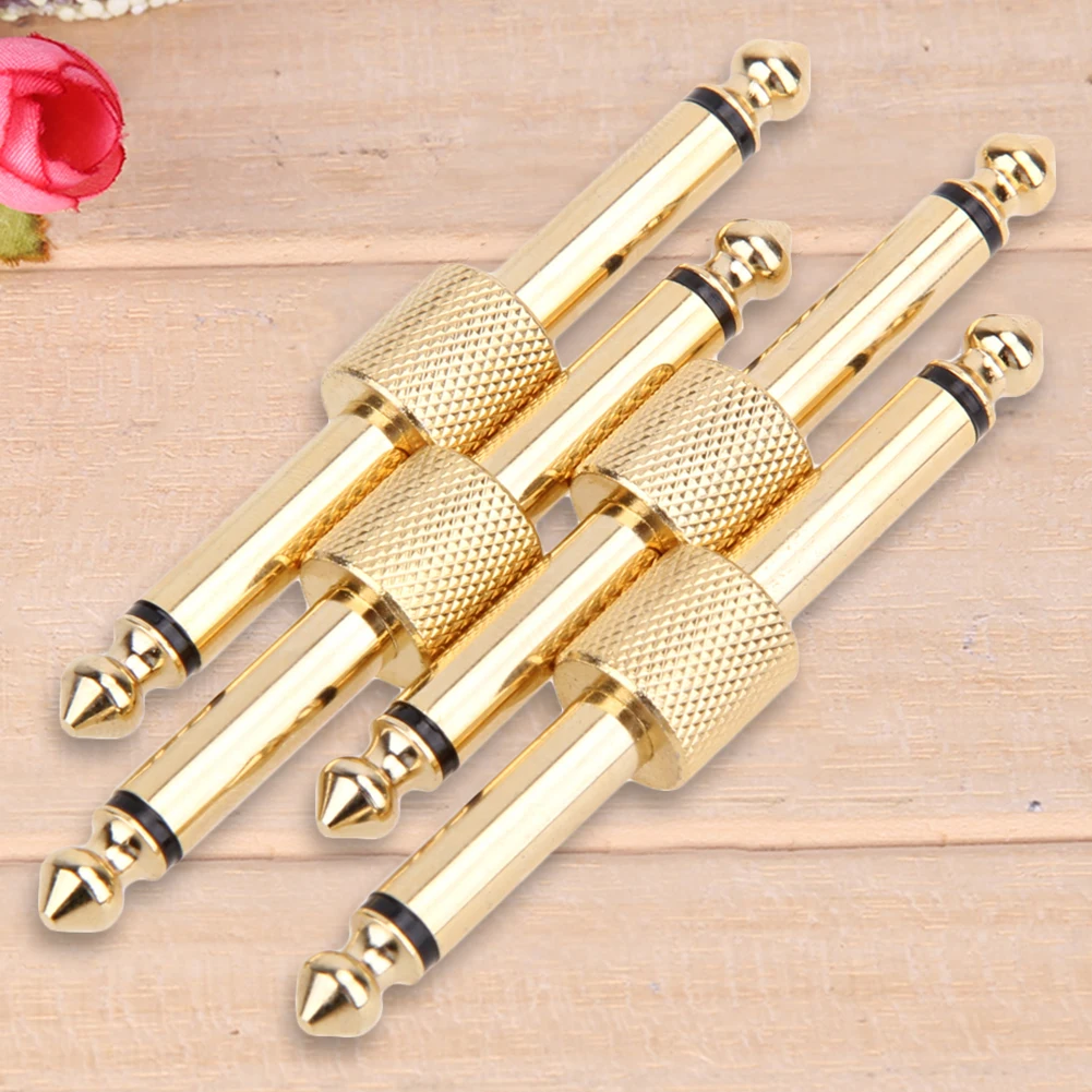 4PCS Guitar Effect Pedals Convert Instrument Connector Adapter Connector Metal Solder Plug Patch Audio adaptors 6.35mm jack