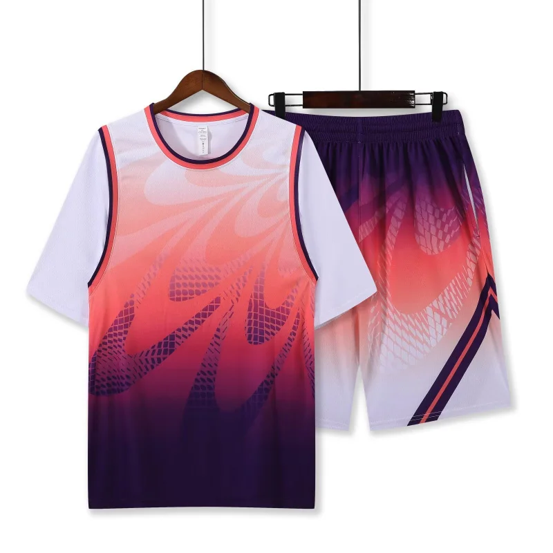 

Two-Piece Short Sleeve Jersey Boys And Girls Custom Sports Suit Basketball Game Summer Quick-Dry Class Uniform