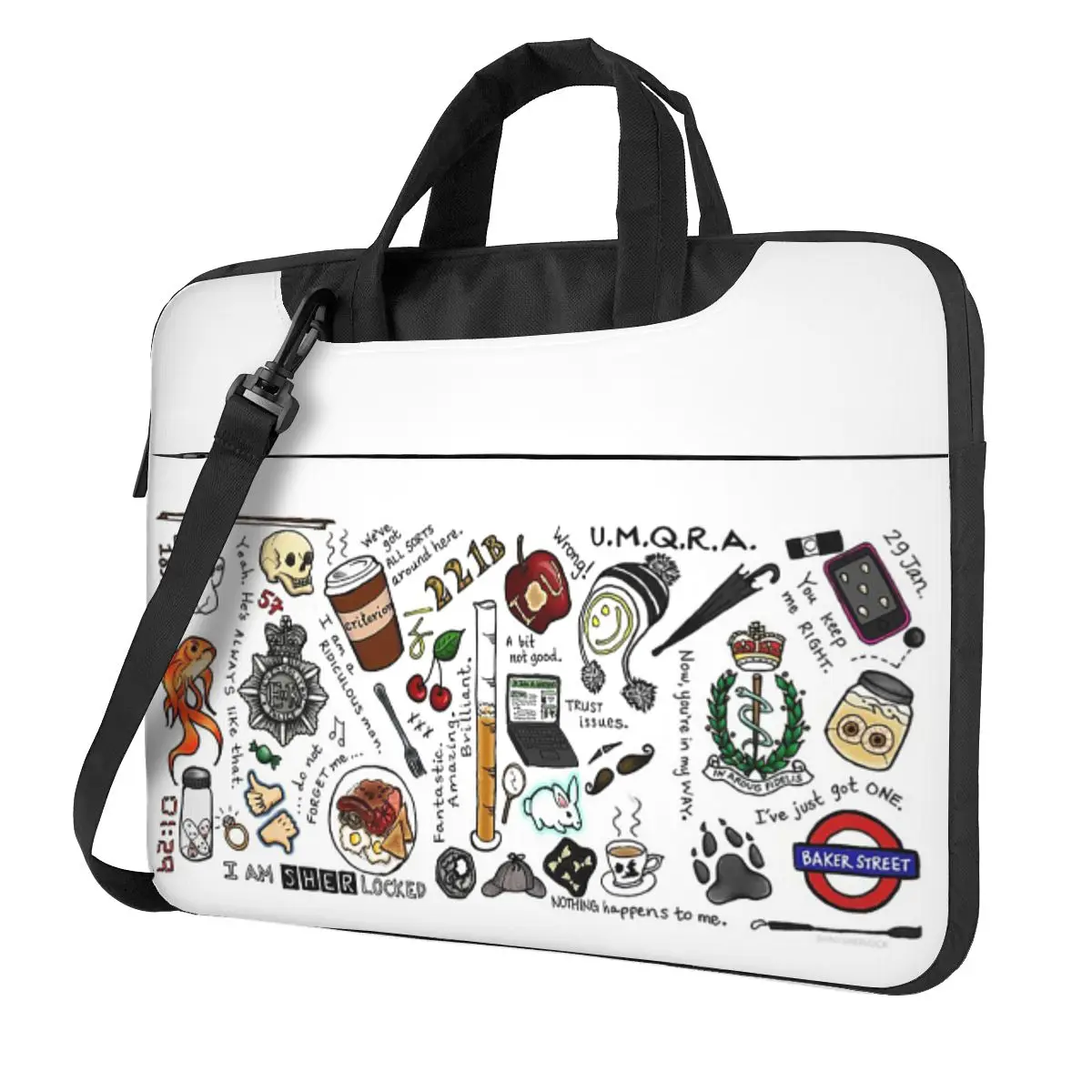 

Шерлок Коллаж (цветный) Сумка для ноутбука через плечо Чехол Сумка для компьютера Устойчивая защитная сумка для ноутбука Macbook Pro Lenovo