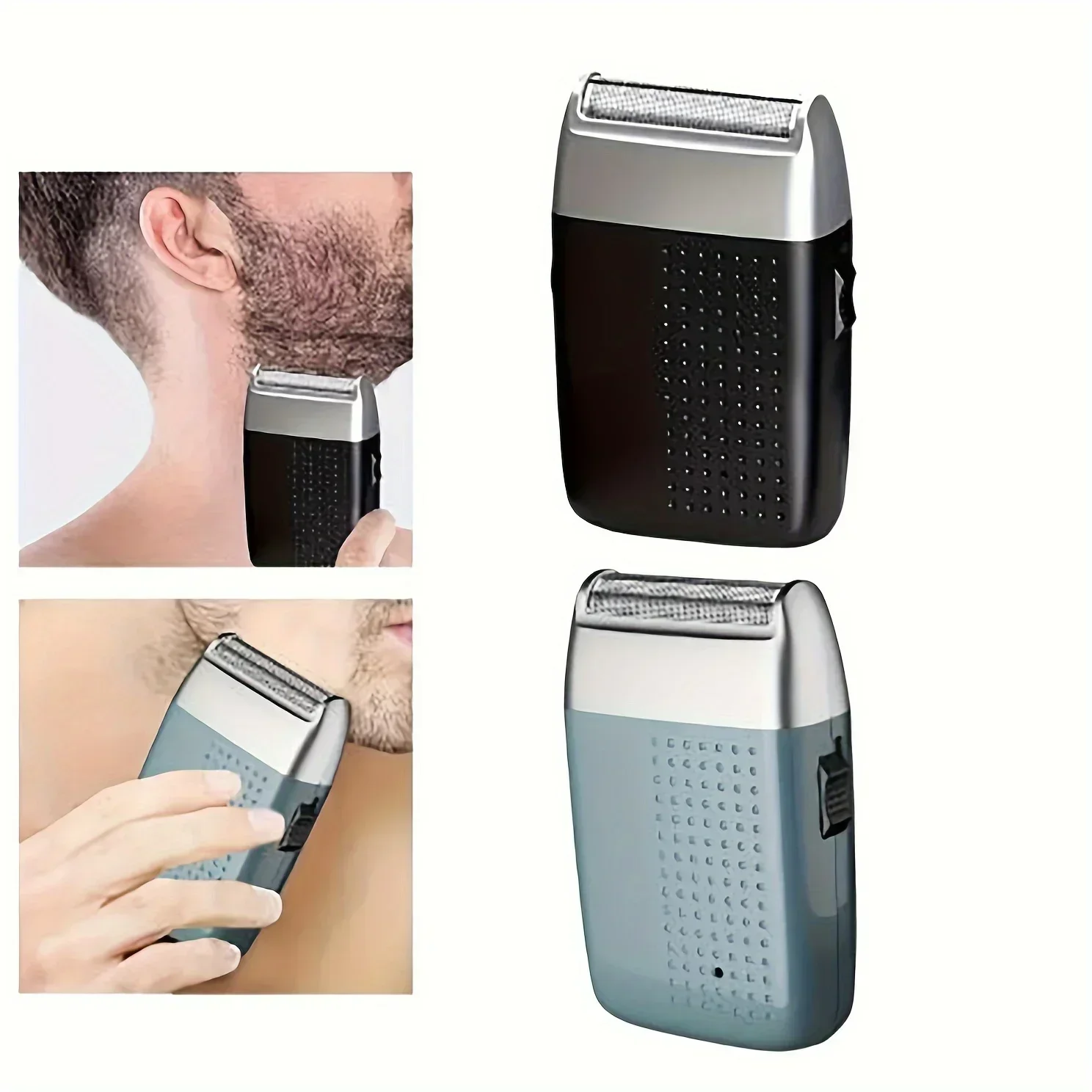 

New reciprocating electric shaver classic retro reciprocating double-headed razor push white artifact mini razor.