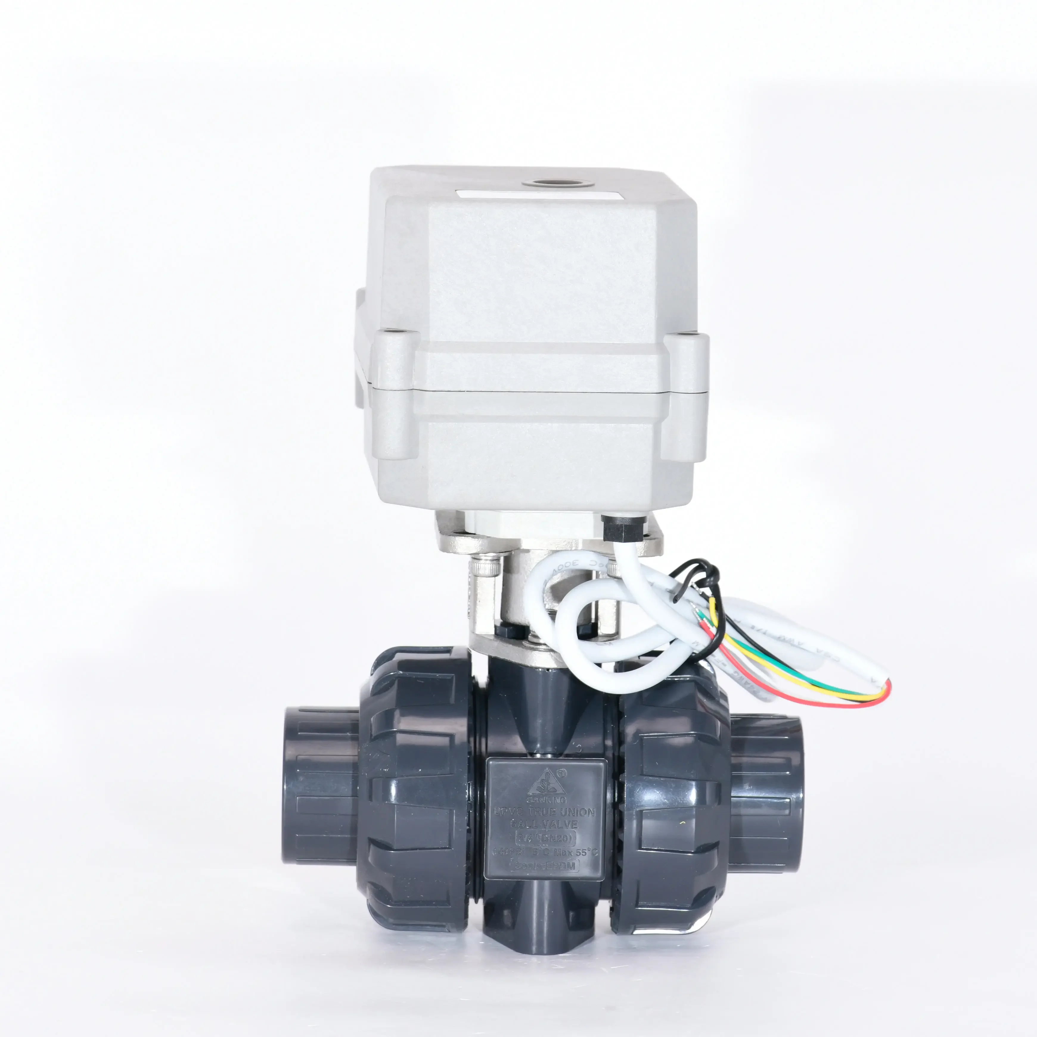 CR201 DN50 PVC electric motorized water control flow actuator ball valve motor operated valve UPVC valve