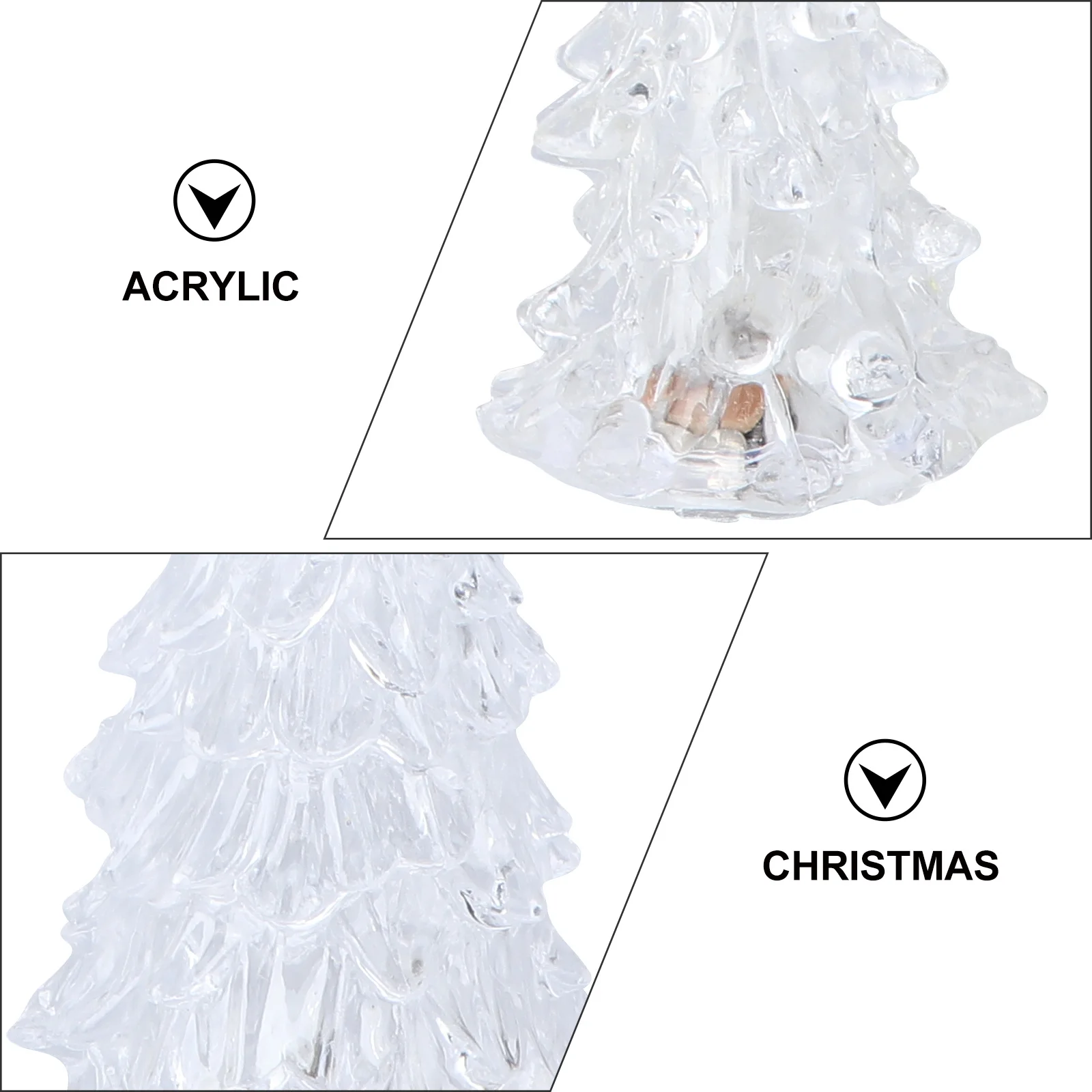 

3Pcs Colorful Acrylic Christmas Tree Glowing LED Light Decoration for Family Party Home Long-Lasting LED Christmas Tree