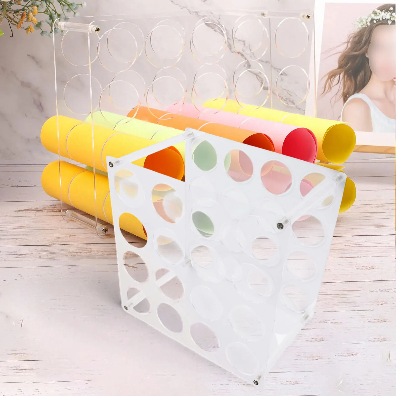 Vinyl Roll Storage Rack Craft Room Storage for acrylic Storage Rack Easy To Disassemble Heavy-Duty for acrylic Paint And Paper