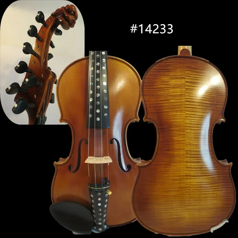 

Hand made flames 4*10 strings carving scroll Violin 4/4 rich sweet sound #14233