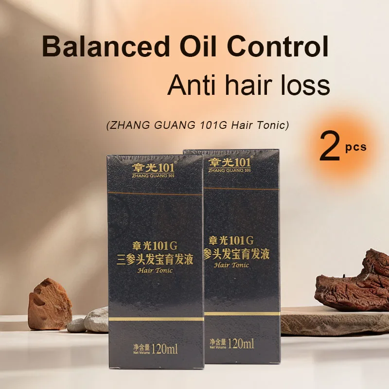 Oil Control Hair Growth Tonic 120ml*2 Chinese Medicine Therapy Zhangguang 101G For Men & Women Hair Growth Anti Hair Fall Loss