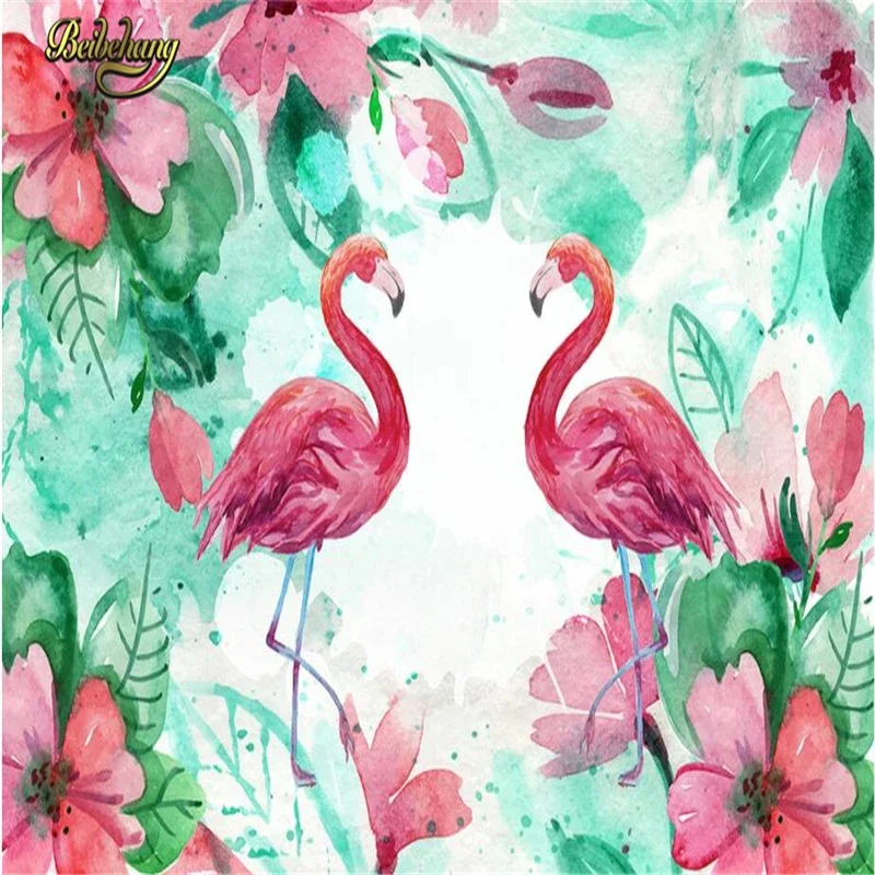 Pastoral Flamingos 3D Wallpapers Beibehang for Bedroom Living Room TV Backdrop Mural Home Decor - Pastoral Theme