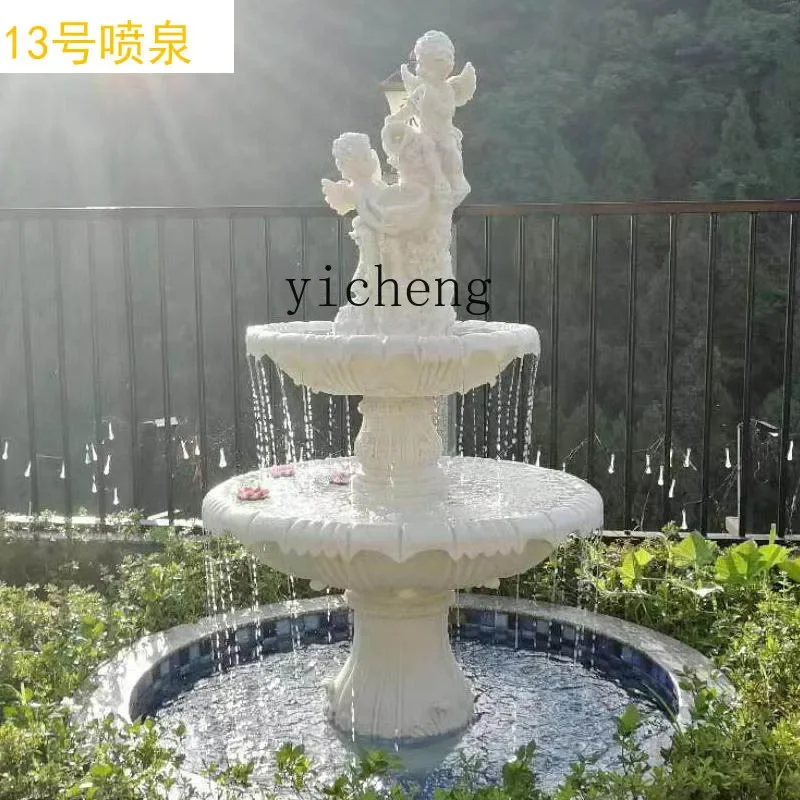 

ZK European courtyard decoration, running water fountain, living room balcony, fish pond, outdoor garden ornament