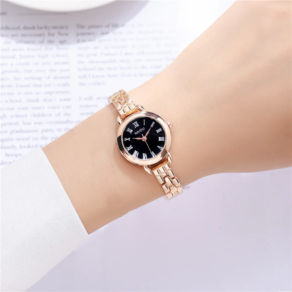 trendy small dial quartz women lady bracelet steel watch