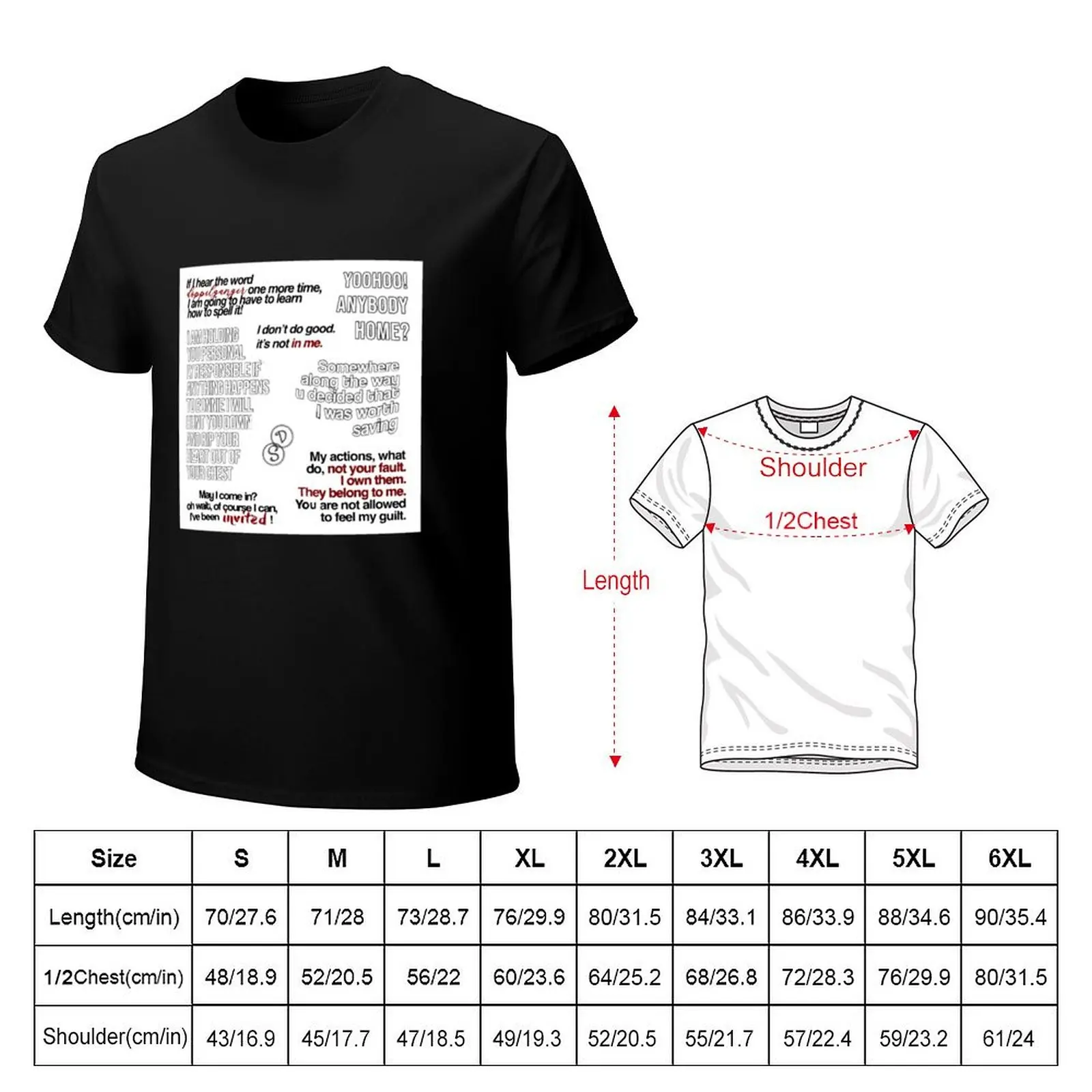 Damon Salvatore Quotes TVD -Vampire Diaries T-Shirt Fashion Print Casual Short Sleeve