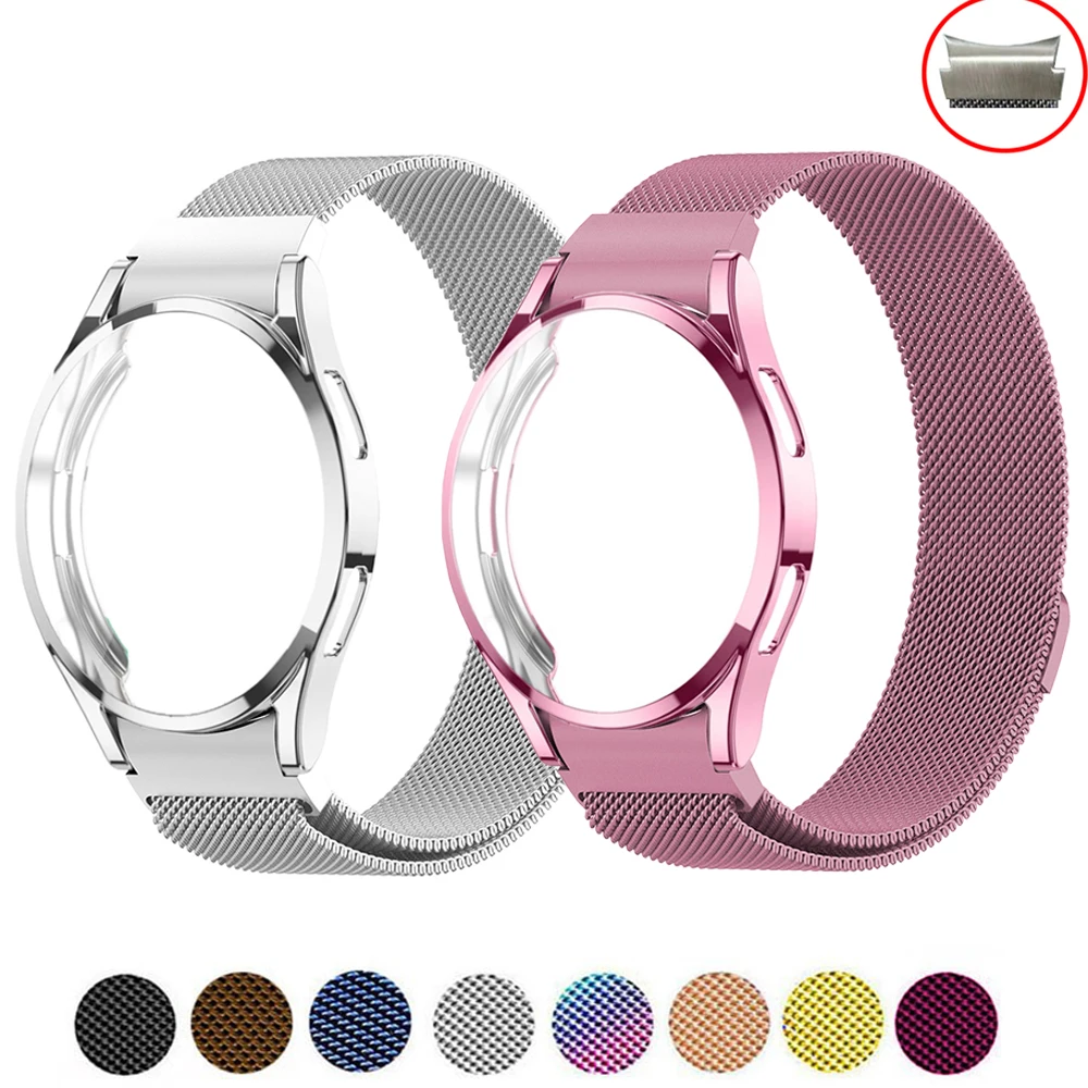 

No Gaps case+Strap For Samsung Galaxy Watch 4/classic 44mm 40mm Magnetic Metal belt Bracelet Watch4 Classic 46mm 42mm Band