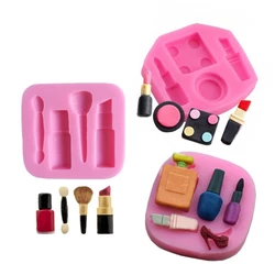 Silicone Cupcake Topper Clay Chocolate Cake Decorations Mold 3D Makeup Tool Cosmetic Silicone Molds Lipstick Bottle Fondant Mold
