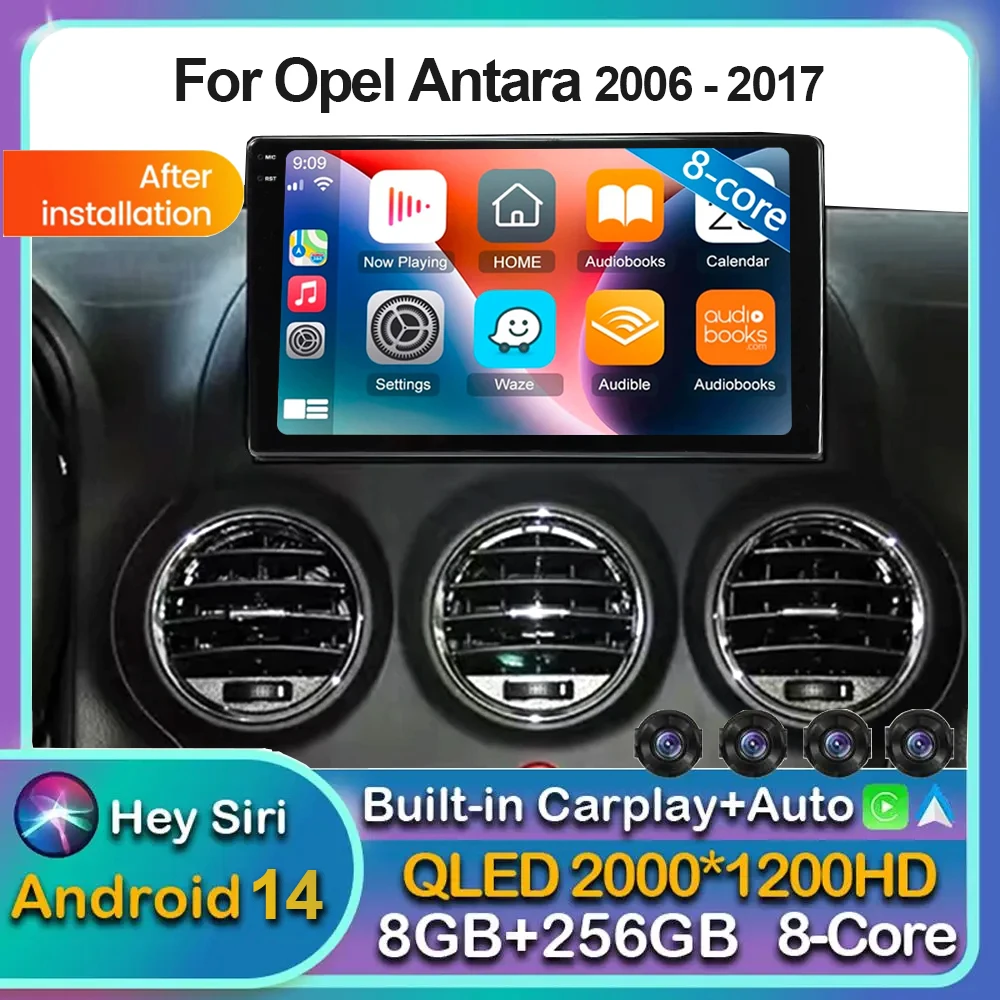 

Автомобильное радио 2K QLED Android 14 для Opel Antara 2006 - 2017 мультимедийный видеоплеер GPS AI Voice CarPlay 4G стерео головное устройство