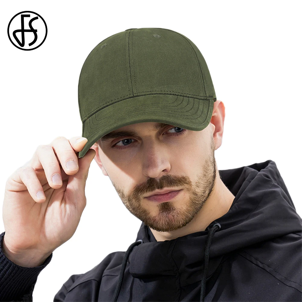 Gorra de béisbol verde militar FS Summer para hombre, gorras de moda urbana para mujer, gorras de camionero ajustables de algodón de alta calidad, talla grande.