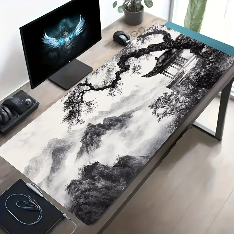 CIFBUY Ink Landscape Gaming Mouse Pad Large Non-slip Rubber Desk Mat Extended Keyboard Mat Office Computer Accessories