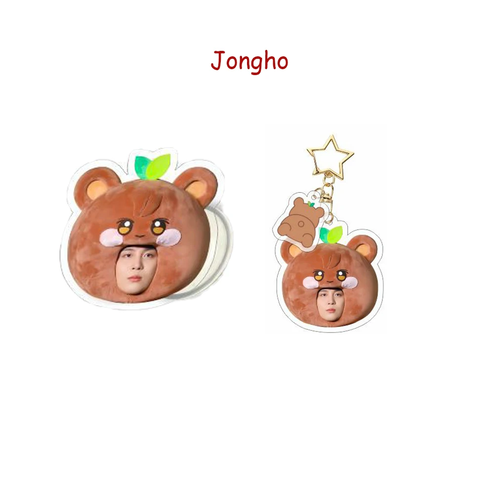 2Pcs/Set KPOP ATEEZ POP-UP Acrylic Phone Holder Keyring Hongjoong Jongho Yunho San Ring Finger Grip Keychains Bag Accessories