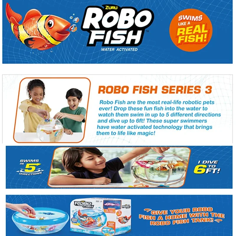 New Surprise Doll ZURU Series Robo Fish Robotic Swimming Fish Bathroom Toys for Children